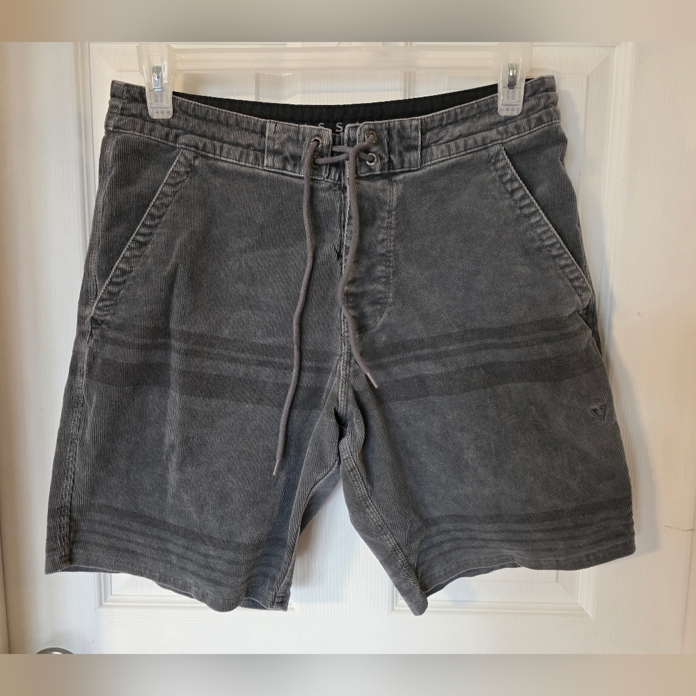VISSLA Charcoal Gray Flat Front Drawstring Shorts